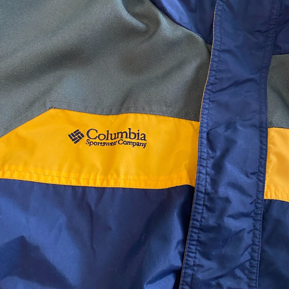 COLUMBIA 'BUGABOO' JACKET NAVY GREEN YELLOW SIZE LARGE PREOWNED - Picture 4 of 16